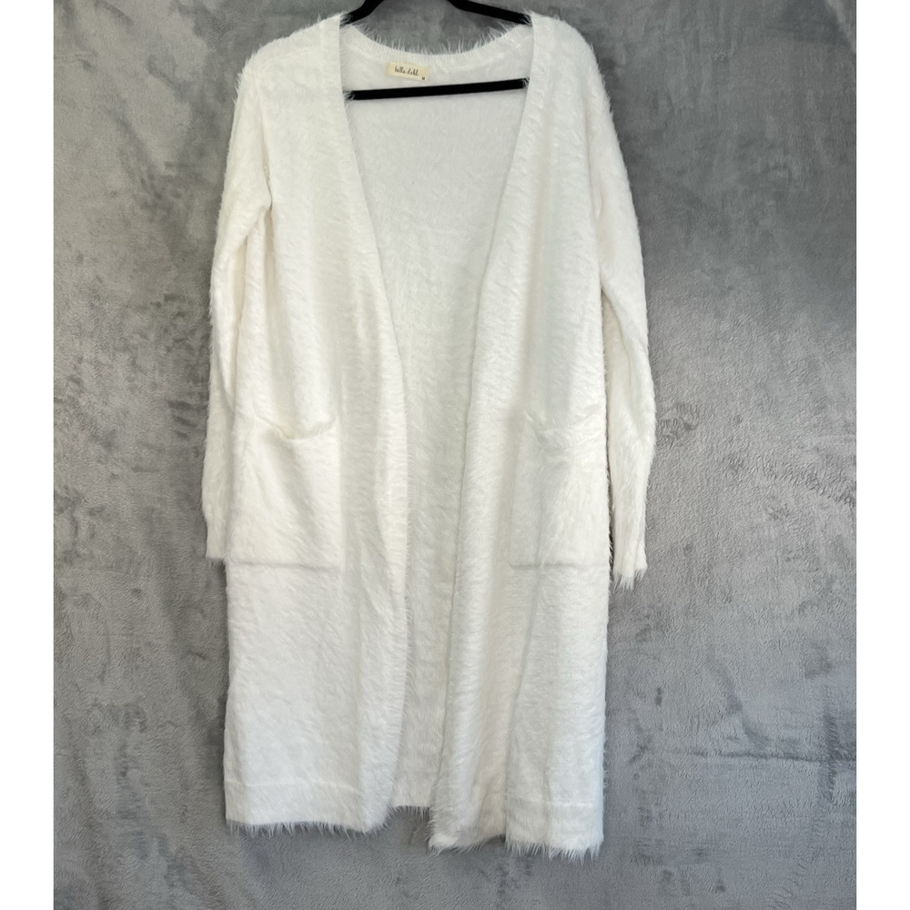Anthroplogie Bella Dahl oversized Fuzzy Longline Cardigan Sweater Sz M Pockets